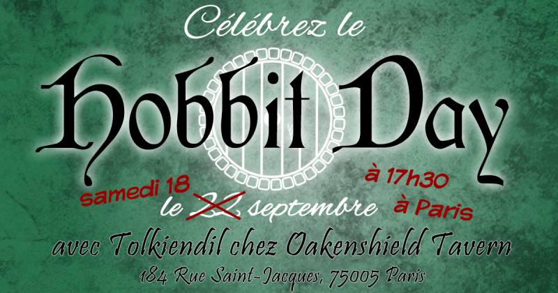 Hobbit Day à Paris à l'Oakenshield Tavern le samedi 18 septembre à 17h30