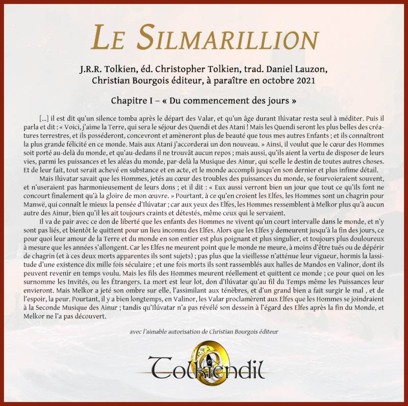  Le Silmarillion, J.R.R. Tolkien, éd. Christopher Tolkien, trad. Daniel Lauzon, Christian Bourgois éditeur