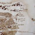 Carte de la Terre du Milieu en café - Le Mont Solitaire