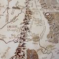 Carte de la Terre du Milieu en café - Le Col de Caradhras et les Portes de la...