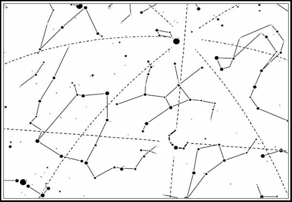 Configuration du ciel à la latitude approximative du Kheled-zâram vers -12000