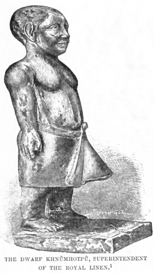 Le nain Khnoumhoptou au Musée du Cair