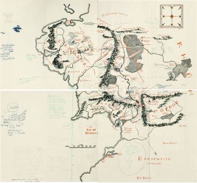 Decouverte D Une Carte De La Terre Du Milieu Annotee Par Tolkien Pour Pauline Baynes Tolkiendil