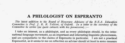 A Philologist on Esperanto