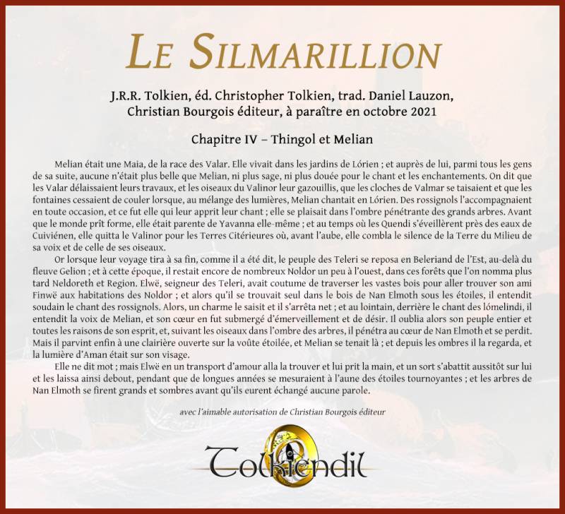  Le Silmarillion, J.R.R. Tolkien, éd. Christopher Tolkien, trad. Daniel Lauzon, Christian Bourgois éditeur
