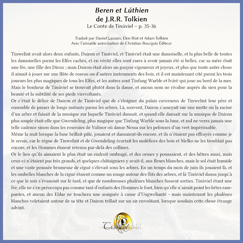Beren et Lúthien – Le Conte de Tinúviel – p. 35-36