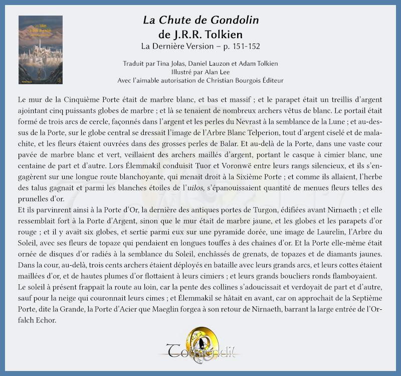 La Chute de Gondolin – La Dernière Version – p. 151-152